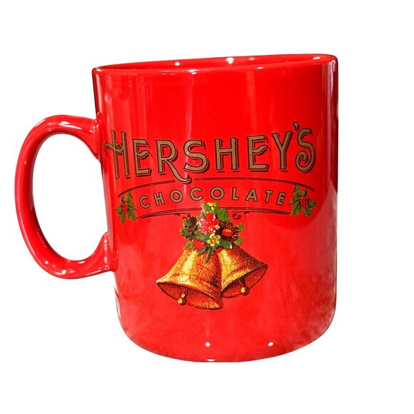 Galerie for Hershey's Other - Hersheys Chocolate Galerie Jumbo 24 Oz Red Christmas Bells Holly Mug Extra Large